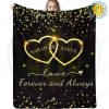 Custom-Name-Couple-Gold-Hearts-Love-Forever-and-Always-Personalized-Blanket-Valentines-Day-Gift